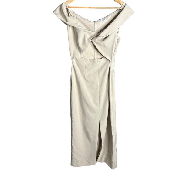 Anthropologie Bellevue The Label Mae Midi Dress Off White Size L - Picture 3 of 7